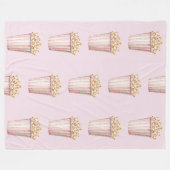 Blush Bioscoop Tijd Popcorn Fleece Deken (Voorkant (Horizontaal))