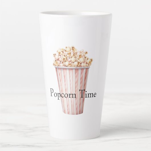 Blush Bioscoop Tijd Popcorn Latte Mok (Voorkant)