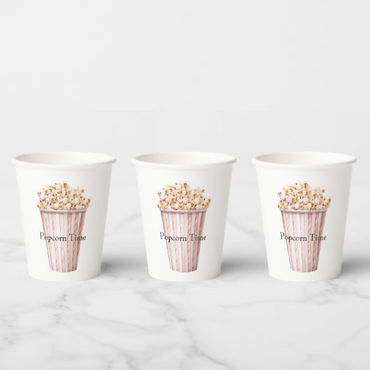 Blush Bioscoop Tijd Popcorn Papieren Bekers (Multi)