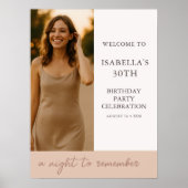 Blush Birthday Party Photo Welcome Poster (Voorkant)