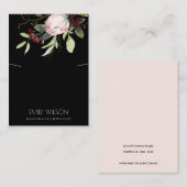 BLUSH BLACK BURGUNDY PROTEA FLORA KETTING DISPLAY VISITEKAARTJE (Voorkant / Achterkant)