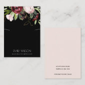 BLUSH BLACK BURGUNDY PROTEA FLORA KETTING VISITEKAARTJE (Voorkant / Achterkant)