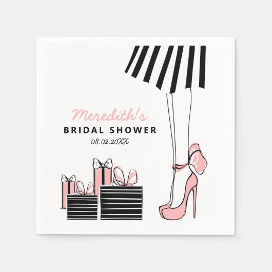 Blush Black Chic Vrijgezellenfeest Servet (Voorkant)