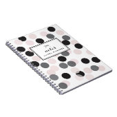 Blush & Black Confetti Stippen Patroon Gepersonali Notitieboek (Rechterzijde)