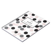 Blush & Black Confetti Stippen Patroon Gepersonali Notitieboek (Linkerzijde)