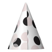 Blush & Black Feestelijke Polka Dots Confetti Feesthoedjes (Achterkant)