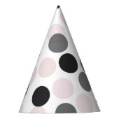 Blush & Black Feestelijke Polka Dots Confetti Feesthoedjes (Voorkant)