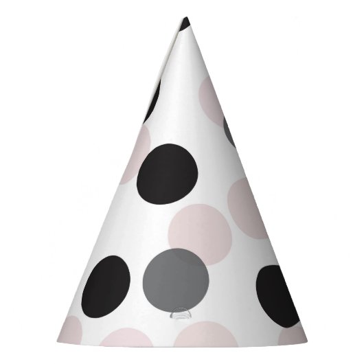 Blush & Black Feestelijke Polka Dots Confetti Feesthoedjes (Links)