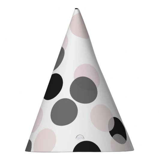 Blush & Black Feestelijke Polka Dots Confetti Feesthoedjes (Rechts)