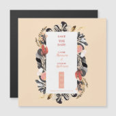 Blush Black Floral Romantic Wedding Save the Date (Voorkant / Achterkant)