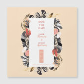 Blush Black Floral Romantic Wedding Save the Date (Voorkant)