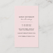 Blush & Black | Modern geometrisch verticaal Visitekaartje (Achterkant)
