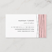 Blush & Black | Modern geometrisch Visitekaartje (Voorkant)