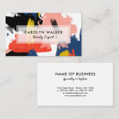 Blush Black & Navy - Abstracte Waterverf Visitekaartje (Voorkant / Achterkant)