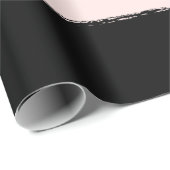 Blush & Black Rough Edge Stripes Pattern Weddensch Cadeaupapier (Rol Hoek)