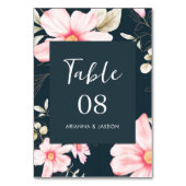  Blush Blauw Bloemen Bruiloft Kaart (Achterkant)