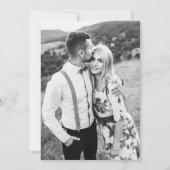  Blush Blauw Bloemen Patroon Foto Bruiloft Kaart (Achterkant)