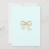 Blush blauw goud glitter strik Jongen Baby shower Kaart (Achterkant)