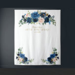 Blush Blauwe Bloemstuk 18e Verjaardag Photo Booth  Wandkleed<br><div class="desc">ELK EVENEMENT! Elegant ontwerp met prachtige waterverf roze,  blush en blauwe bloemenboeket en hoeken,  elegante lettertypen. Gebruik de personaliseertool om uw informatie toe te voegen en aan te passen aan uw behoeften. Voor bijpassende items kunt u mijn Navy Blue Blush Bloemencollectie bezoeken.</div>