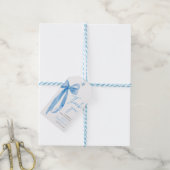 Blush Blauwe Strik Zij Knoopt de Knoop Bruidsbruil Cadeaulabel (Met Touw)