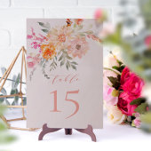 Blush Blauwgroen Baby in Bloom Baby shower Tafelnu Kaart