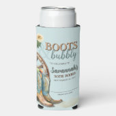 Blush Blauwgroen Boots en Bubbly Cowgirl Rodeo Ver Seltzer Blikjeskoeler (Seltzer Voorkant)