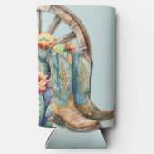 Blush Blauwgroen Boots en Bubbly Cowgirl Rodeo Ver Seltzer Blikjeskoeler (Achterkant)