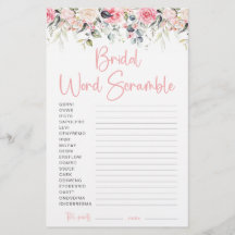 Blush Bloem | Bruids Woordzoek Gamekaart