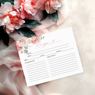 Blush Bloem Bruiloft Borrel Receptkaarten