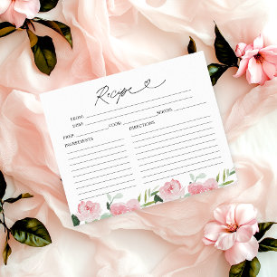 Blush Bloem Bruiloft Borrel Receptkaarten