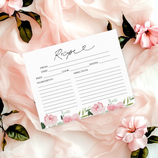 Blush Bloem Bruiloft Borrel Receptkaarten