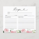 Blush Bloem Bruiloft Borrel Receptkaarten (Voorkant)