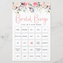 Blush Bloem | Bruiloft Bruidsshower Bingo Spelkaar