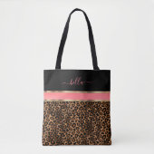 Blush, Bloem en Luipaardprint Tote Bag (Voorkant)