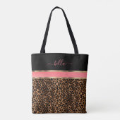 Blush, Bloem en Luipaardprint Tote Bag (Achterkant)