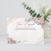 Blush bloem goud eucalyptus Tijdcapsule Kaart (Staand voorkant)