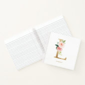 Blush Bloem Gouden Folie Letter L Monogram Notitieboek (Binnen)