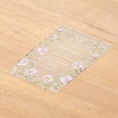Blush Bloem Kader Bevestiging Acryl Uitnodigingen (Laagn)