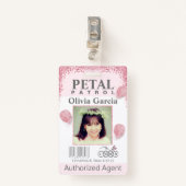Blush bloem Meisje Petal Patrol Badge (Voorkant met clip)