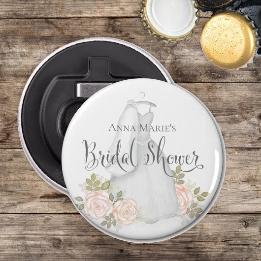 Blush Bloem Roze Bruiloft Feest Favor Button Flesopener