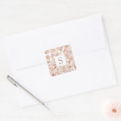 Blush Bloem Waar Je Bent Geplant - Bloempatroon Vierkante Sticker (Envelop)
