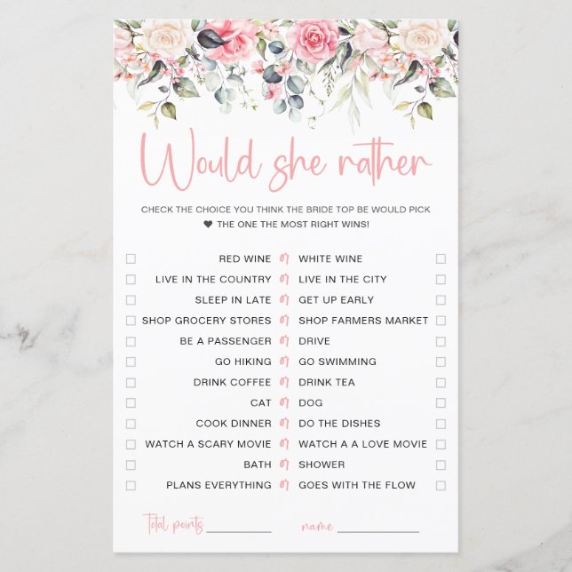 Blush Bloem | Zouden we liever spelkaart (Voorkant)