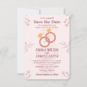 Blush Bloemale Verloving Bewaar de Datum Bewerkbaa Save The Date (Voorkant)