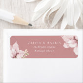 Blush Bloemblaadjes Bruiloft Retouradres Etiket (Insitu)
