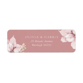 Blush Bloemblaadjes Bruiloft Retouradres Etiket