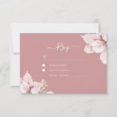 Blush Bloemblaadjes Bruiloft RSVP Kaartje (Voorkant)