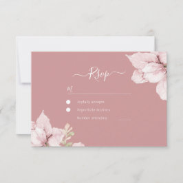 Blush Bloemblaadjes Bruiloft RSVP Kaartje