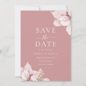 Blush Bloemblaadjes Bruiloft Save The Date (Voorkant)