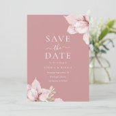 Blush Bloemblaadjes Bruiloft Save The Date (Staand voorkant)