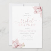 Blush bloemblaadjes Elegant Vrijgezellenfeest Kaart (Voorkant)